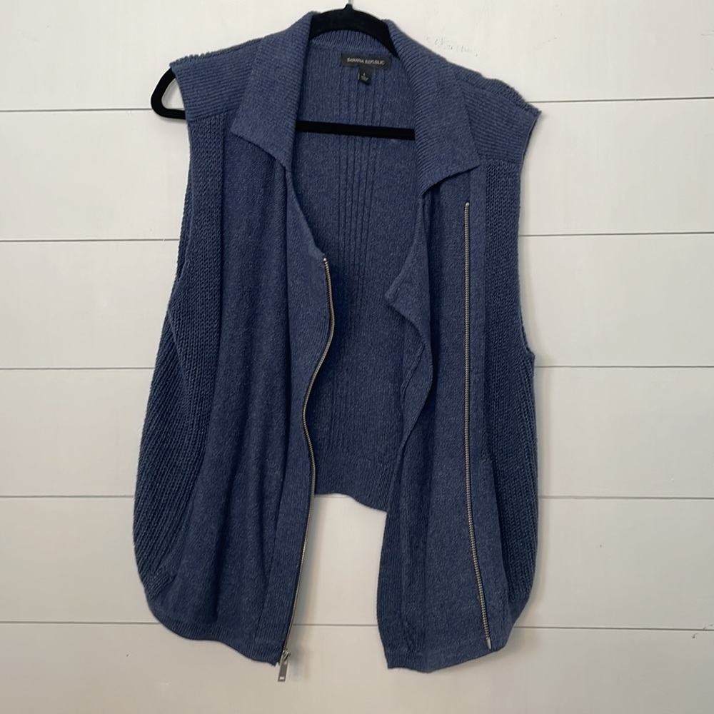 Banana Republic Assymetrical Zip Sweater Vest L - Picture 2 of 8